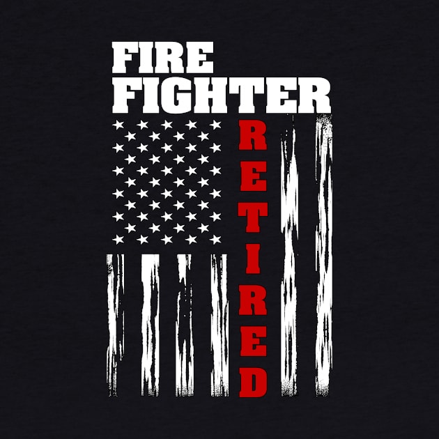 Fire Fighter Retired - Distressed American Flag Tee by Pistols & Patriots